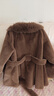 凱撒（KAISER）凱撒氣質(zhì)名媛環(huán)保毛毛海寧皮草外套收腰大毛領(lǐng)輕奢女裝咖色M 曬單實(shí)拍圖