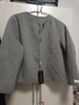 羅蒙（ROMON）圓領(lǐng)短款雙面羊毛大衣女2025冬季韓版寬松氣質(zhì)小香風(fēng)毛呢外套韓系 高級灰 S (90-125斤) 曬單實(shí)拍圖