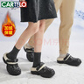 卡帝樂(lè )鱷魚(yú)（CARTELO）棉拖鞋男冬季新款外穿厚底增高棉鞋男女同款拖鞋黑色男款 40-41 曬單實(shí)拍圖