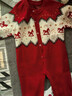 童泰嬰兒連體衣春秋純棉寶寶衣服兒童外出新年針織哈衣爬服拜年服 紅色 80cm 曬單實(shí)拍圖