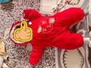 托姆貝克嬰兒衣服冬款特厚棉服大紅喜慶純棉爬服可拆卸帽子連體衣 73碼 曬單實(shí)拍圖