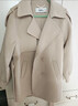 百圖（betu）女裝秋季新款毛呢外套翻領(lǐng)大衣雙排鈕雙面呢大衣女2209T06 米白 L 曬單實(shí)拍圖