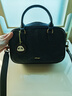 食草堂包包女款2026年新款頭層牛皮保齡球手提包單肩斜挎包通勤禮物云薇 黑色 曬單實(shí)拍圖