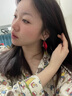 紀詩(shī)哲（GIEVSZHE）品牌紅色花瓣耳環(huán)女長(cháng)款流蘇耳墜氣質(zhì)百搭耳釘耳飾情人節生日禮物 復古紅 曬單實(shí)拍圖