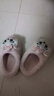 迪士尼女童棉拖鞋兒童拖鞋室內防滑秋冬季瑪麗貓棉拖F4626TS2 粉 32-33 曬單實(shí)拍圖