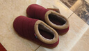 果洛菲棉拖鞋防滑男女冬季包跟中老年人居家加厚保暖棉鞋 酒紅色 38-39  曬單實(shí)拍圖