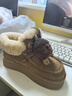 天美意雪地靴商場(chǎng)同款舒適毛絨單鞋女靴新款 棕色 37 曬單實(shí)拍圖