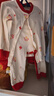 貝瑞加（Babyprints）嬰兒家居服套裝男女寶寶純棉秋衣秋褲護肚內衣柔軟上衣褲子 紅73 曬單實(shí)拍圖