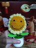 生喜朗針織笑臉向日葵盆栽辦公桌面擺件手工編織花束中高考百日誓師禮物 曬單實(shí)拍圖