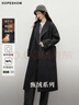 紅袖（hopeshow）100%綿羊毛呢外套2025季新款女裝高級獨特超好看氣質(zhì)雙面呢大衣 黑巧克力0B7 S 曬單實(shí)拍圖