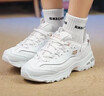 斯凱奇（Skechers）女鞋厚底增高老爹鞋百搭休閑鞋耐磨透氣運動(dòng)鞋女 WTRG白/金 38 曬單實(shí)拍圖