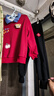 JELLYBABY【學(xué)院風(fēng)翻領(lǐng)帥氣加絨套裝】25新品冬款男童衛衣+褲子小童 紅色 110 曬單實(shí)拍圖