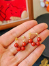 百鈺福旺財耳飾天然紅瑪瑙南紅耳環(huán)紅色喜慶耳扣新中式本命年耳釘禮物 【天然紅瑪瑙】旺財運耳環(huán) 曬單實(shí)拍圖