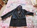 詩(shī)篇【禮遇季】專(zhuān)選可拆卸羽絨帽廓形大衣羊毛呢外套2025冬季新款 碳灰 M 曬單實(shí)拍圖