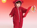 巴拉巴拉【balaOne】童裝嬰兒連體衣秋冬爬服紅色新年拜年服保暖衣 曬單實(shí)拍圖