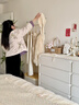 千禧華府衣架落地掛衣架臥室衣帽架立式置物架客廳可移動(dòng)晾衣架奶白色60cm 曬單實(shí)拍圖