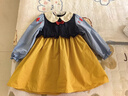 班喜迪女童連衣裙春裝兒童白雪公主裙洋氣女寶寶周歲禮服娃娃領(lǐng)生日裙子 藍色 110 曬單實(shí)拍圖
