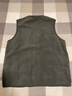 MUJI男式 抓絨 背心男士男款馬甲坎肩馬夾25年冬季男裝 AB1PHA5A 卡其綠 S (165/84A) 曬單實(shí)拍圖
