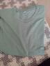 重磅純棉短袖t恤男高檔純色印花休閑基礎款內搭半袖打底衫 水晶綠 L  125-140斤 曬單實(shí)拍圖