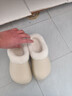 樸西棉拖鞋女防水秋冬季家居戶(hù)外保暖毛絨厚底女款拖鞋 奶杏色 35-36 曬單實(shí)拍圖