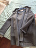 EP雅瑩毛呢外套女 羊毛羊絨混紡連帽雙面呢大衣 商場(chǎng)同款8206A 灰色 L 曬單實(shí)拍圖