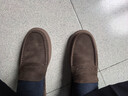 頭層牛皮真皮豆豆鞋透氣休閑鞋秋冬真皮鞋工作鞋 棕色 41 曬單實(shí)拍圖