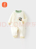 貝瑞加（Babyprints）嬰兒連體衣秋冬夾棉爬服初生男女寶寶保暖哈衣柔軟A類(lèi)棉服 綠73 曬單實(shí)拍圖