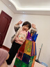 彌鹿（MiDeer）兒童彩窗磁力片積木生日六一兒童節禮物棒磁鐵磁吸益智玩具禮盒 100片鉆面彩窗-含小車(chē)*2+收納袋 曬單實(shí)拍圖