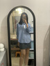 優(yōu)衣庫女裝全棉襯衫/長(cháng)袖襯衣休閑通勤外套26春夏新款482828 64 湖藍色(條紋) M 曬單實(shí)拍圖