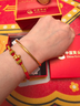 中國黃金（CHINA GOLD）黃金手鏈足金五馬送福手鏈男女生肖馬本命年紅手繩生日禮物送女友 今/次日達*【馬上有錢(qián)】足金紅繩手鏈 約0.2g 曬單實(shí)拍圖