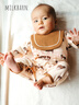 Milkbarn2026春夏新品嬰兒圍兜長(cháng)袖連體服可愛(ài)寶寶爬服哈衣小月齡 霞光駿馬 73cm 曬單實(shí)拍圖
