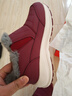 足力健老人鞋加絨羊毛靴中老年防寒保暖雪地靴棉鞋冬季女鞋 8689K酒紅41 曬單實(shí)拍圖