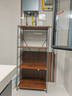 帥仕廚房置物架落地多功能中古風(fēng)收納架微波爐烤箱碗碟鍋具多層儲物架 可調高【優(yōu)選木材】四層60長(cháng)41寬 曬單實(shí)拍圖