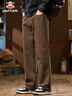 大嘴猴（paul frank）休閑褲男春秋季美式直筒褲子男士純棉男褲寬松闊腿長(cháng)褲 咖色 32 曬單實(shí)拍圖