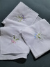 擦汗小方巾棉刺繡手帕繡花棉女士手絹薄柔軟優(yōu)雅方巾擦汗眼睛 花型三() 3條 曬單實(shí)拍圖