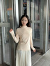 真維斯（Jeanswest）木耳邊德絨打底衫女2025秋冬季新款米色長(cháng)袖T恤秋衣女士保暖內衣 黑色 純色 M 曬單實(shí)拍圖