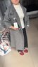 范思藍恩立領(lǐng)雙排扣氣質(zhì)雙面呢大衣女2025冬裝新款保暖外套4188 奶花灰 M 曬單實(shí)拍圖