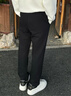 安踏（ANTA）男士運動(dòng)褲子男褲2026春季長(cháng)褲黑色直筒寬松褲跑步健身休閑褲垂感 【店長(cháng)推薦】基礎黑（平口直筒-logo刺繡-常規版） L /175(120-140斤) 曬單實(shí)拍圖