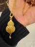 老鋪黃金古法手工足金項鏈 · 福祿鉆飾吊墜（金鏈款） 中號肖邦鏈款金重約17.6g 曬單實(shí)拍圖