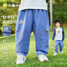 嘟嘟家【軟牛仔】?jì)和Ｗ醒澊杭緦殞氶L(cháng)褲男童褲子女童休閑褲春 藍色100 曬單實(shí)拍圖