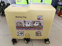 花瞳兒童騎行行李箱小型20寸卡通登機箱男女6-12歲免托運旅行箱可坐人 黃藍線(xiàn)條小狗|折疊腳踏板+剎車(chē)輪 20英寸 【雙層防爆拉鏈】承重160斤 曬單實(shí)拍圖