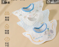 貝肽斯嬰兒口水巾四季寶寶圍嘴導濕速干純棉防水圍兜 飛象3條裝 28*26cm 曬單實(shí)拍圖