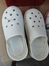 樸西洞洞鞋女士夏季靜音防滑外穿增高軟底涼拖鞋男 珍珠白 35-36 曬單實(shí)拍圖