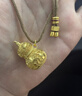 老鋪黃金古法手工足金花絲葫蘆（2號）吊墜（配繩） 小號金重約20.2g 曬單實(shí)拍圖