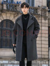 羅蒙（ROMON）風(fēng)衣男士中長(cháng)款秋冬季高級感連帽休閑大衣外套深灰色3XL 曬單實(shí)拍圖