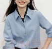 紅袖（hopeshow）獨特超好看單穿襯衫2025冬季新款女裝OL風(fēng)收腰氣質(zhì)高端小資小上衣 淺灰藍405 L 曬單實(shí)拍圖