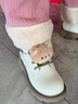 百麗卡通熊馬丁靴女童商場(chǎng)同款毛絨飾扣休閑短靴V5113D95 米色-絨里 29 曬單實(shí)拍圖