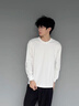燦圖 白色重磅純棉長(cháng)袖t恤男秋冬季美式潮流內搭打底衫寬松情侶裝上衣 白色 常規 XL 曬單實(shí)拍圖