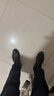 百麗男鞋商務(wù)正裝皮鞋休閑增高軟底真皮鞋A0917 黑色-內增高 42 曬單實(shí)拍圖