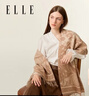 ELLE100%綿羊毛圍巾女秋冬季保暖時(shí)尚提花圍脖披肩送禮禮盒裝新年 曬單實(shí)拍圖